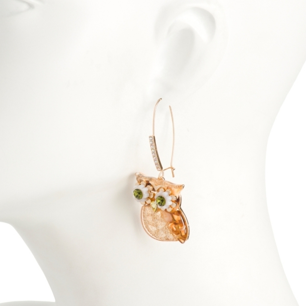 Betsey Johnson Owl Sheppard Hook Earrings